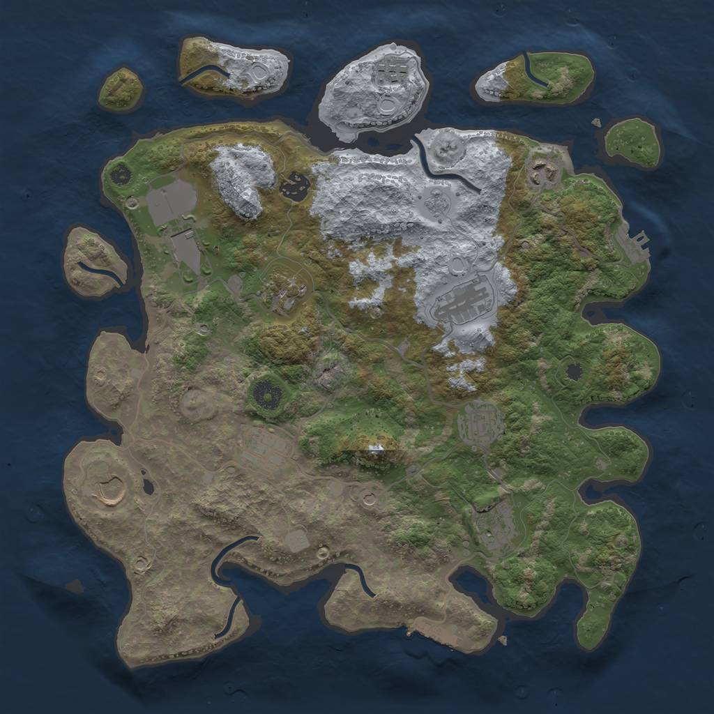 Rust Map: Procedural Map, Size: 3700, Seed: 325453, 17 Monuments
