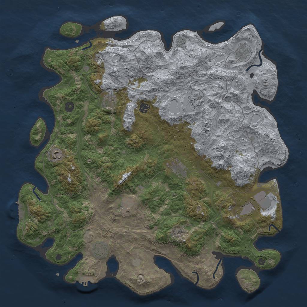 Rust Map: Procedural Map, Size: 4500, Seed: 41278, 17 Monuments