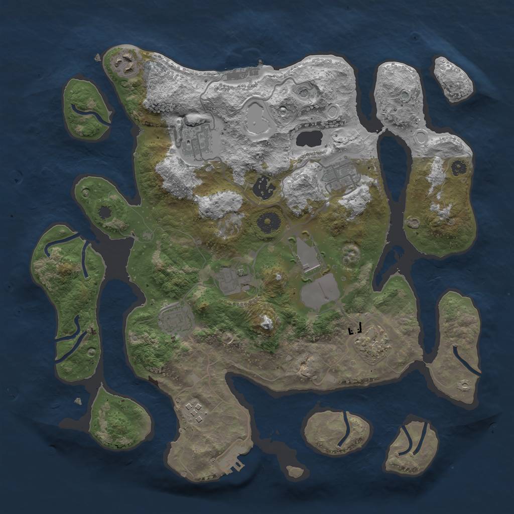 Rust Map: Procedural Map, Size: 3500, Seed: 95843, 20 Monuments