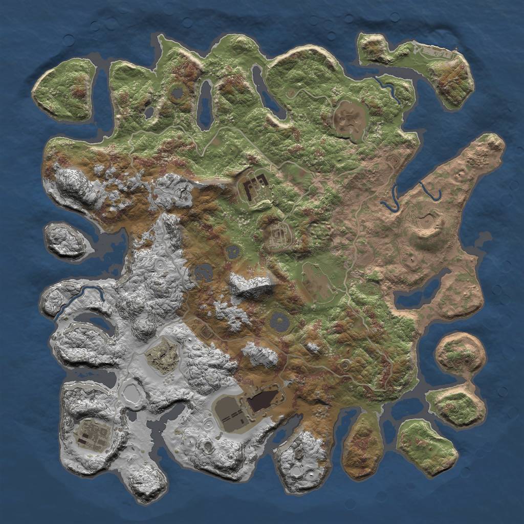 Rust Map: Procedural Map, Size: 4000, Seed: 3103738, 14 Monuments