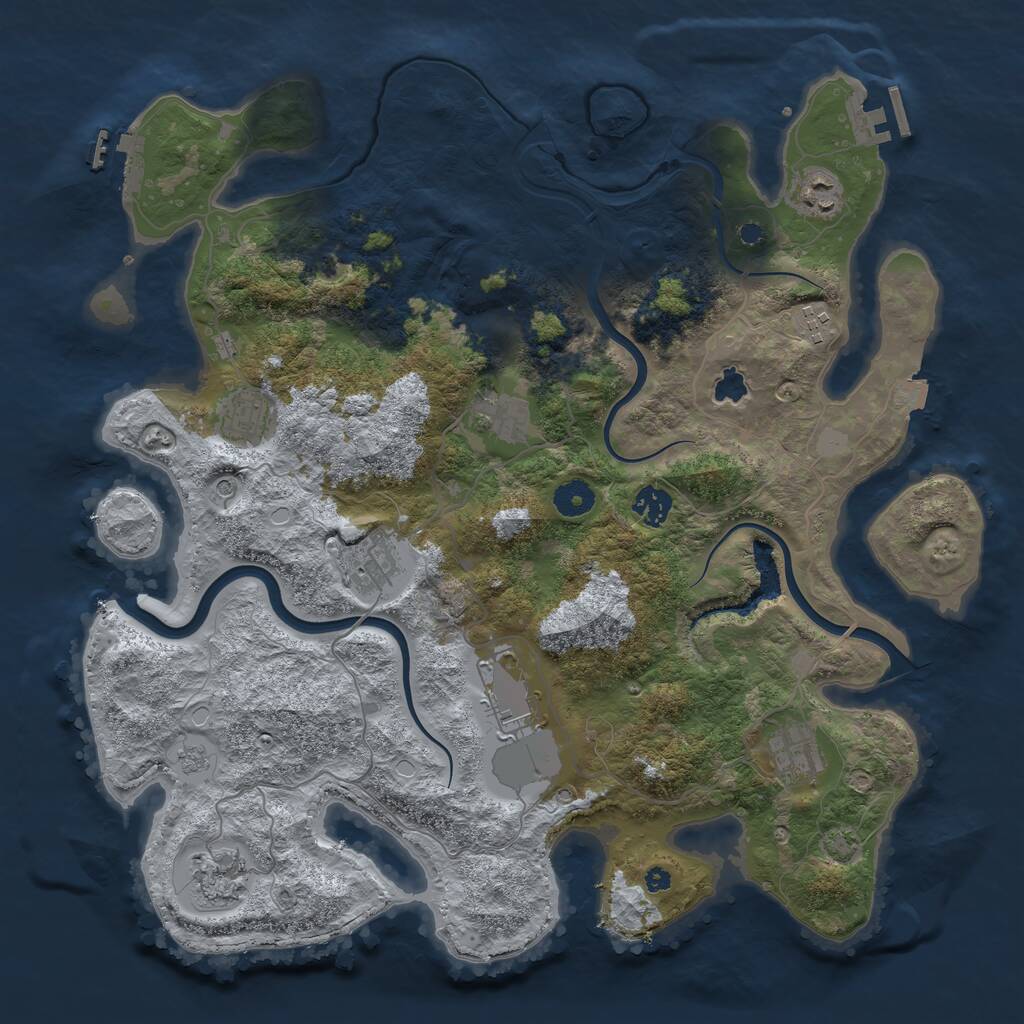 Rust Map: Procedural Map, Size: 4000, Seed: 3103738, 15 Monuments