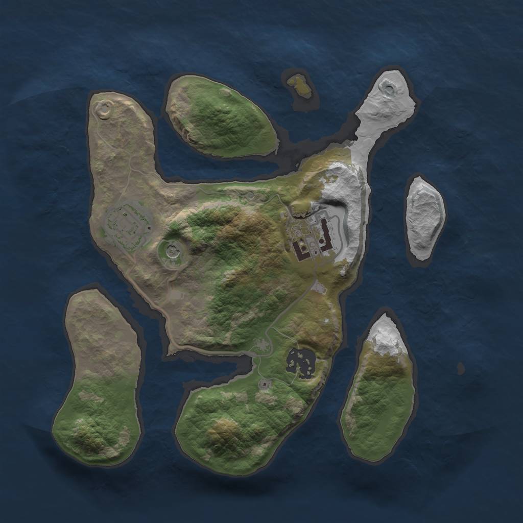 Rust Map: Barren, Size: 2500, Seed: 337, 6 Monuments