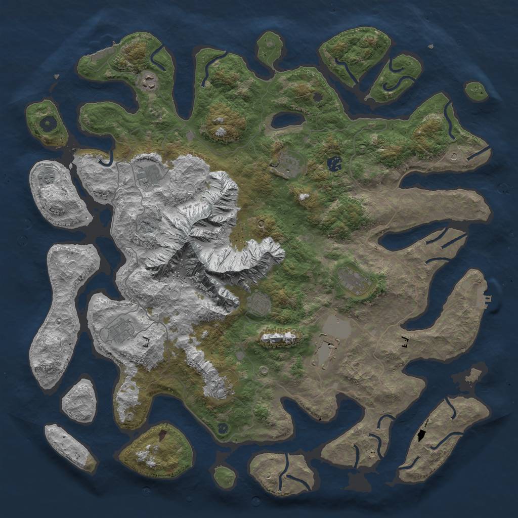 Rust Map: Procedural Map, Size: 5000, Seed: 14238965, 18 Monuments