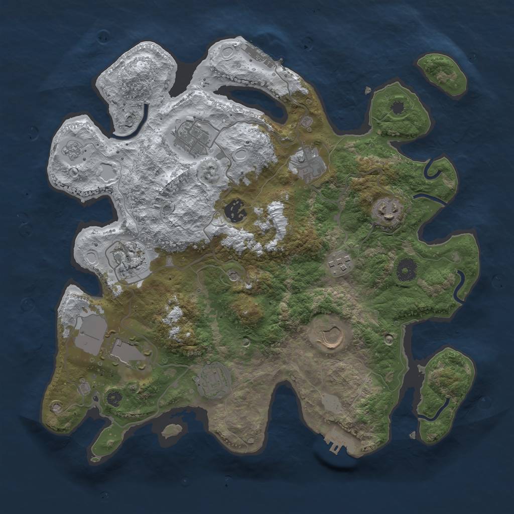 Rust Map: Procedural Map, Size: 3500, Seed: 56700, 18 Monuments