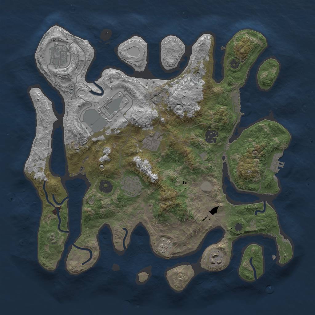 Rust Map: Procedural Map, Size: 3500, Seed: 1342477, 15 Monuments