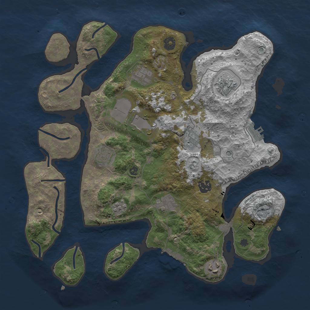 Rust Map: Procedural Map, Size: 3500, Seed: 1504180434, 14 Monuments