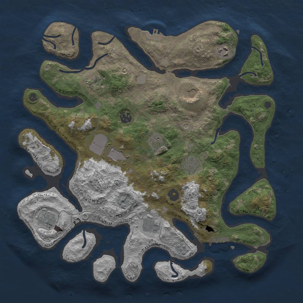 Rust Map: Procedural Map, Size: 3900, Seed: 3094, 18 Monuments