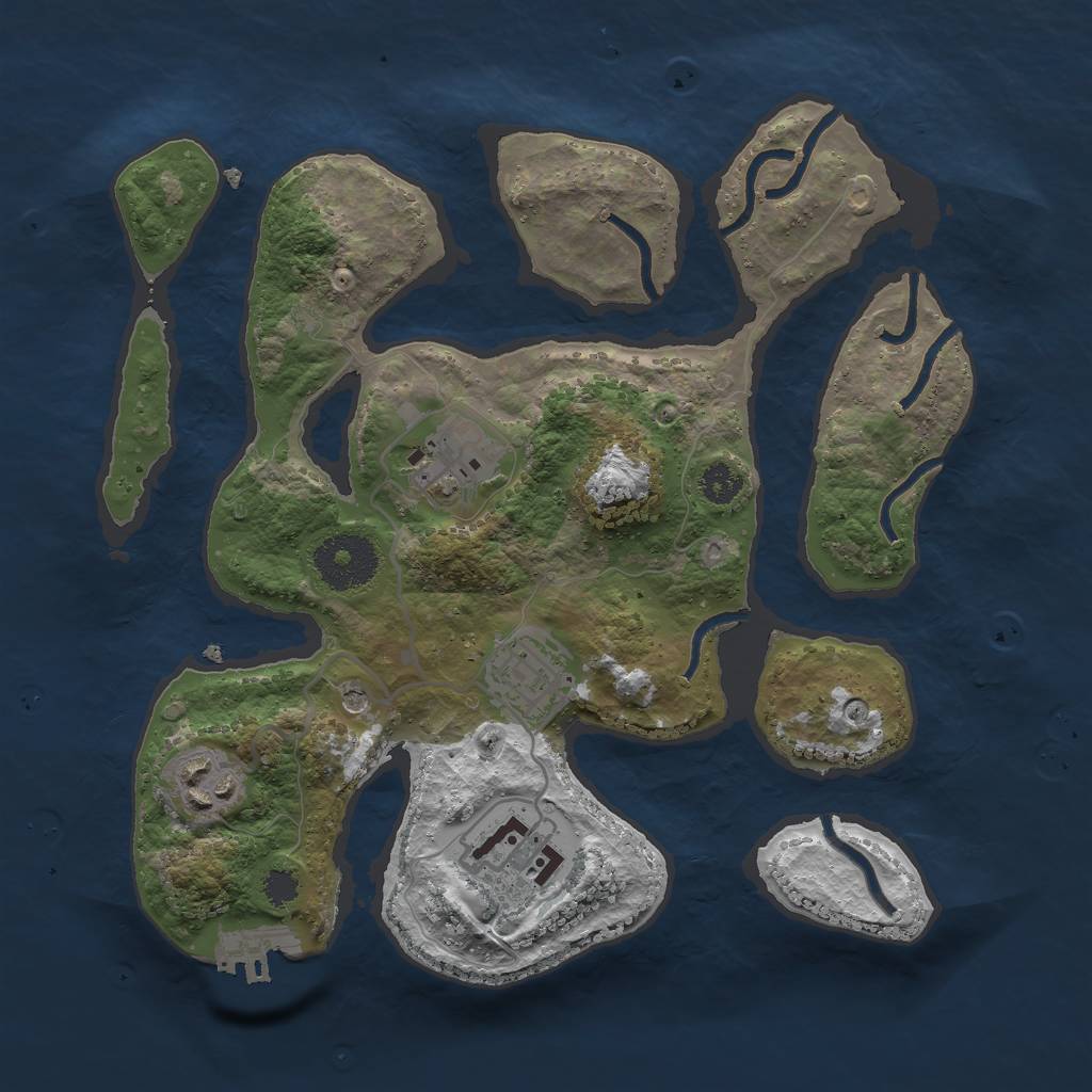 Rust Map: Procedural Map, Size: 2800, Seed: 609381964, 8 Monuments