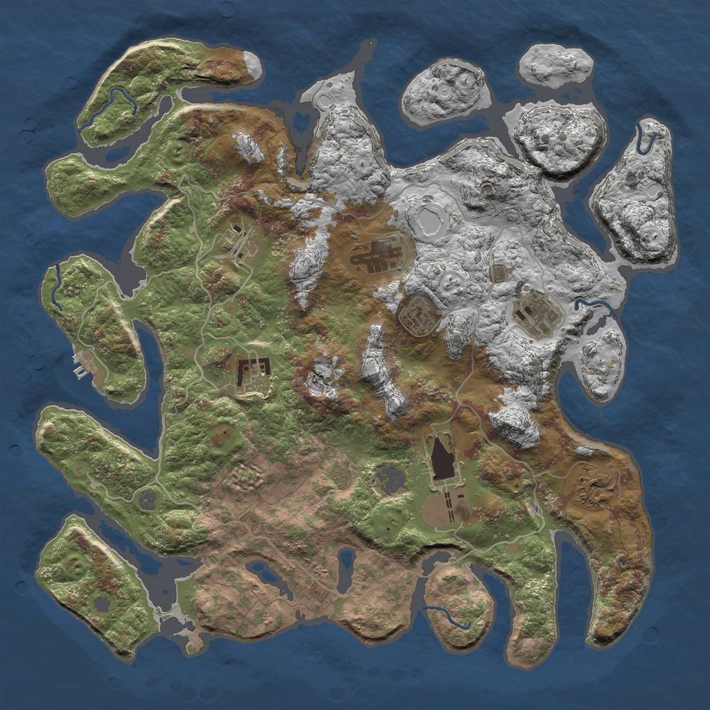 Rust Map: Procedural Map, Size: 4000, Seed: 2309, 13 Monuments