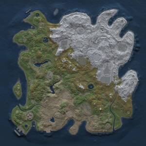 Thumbnail Rust Map: Procedural Map, Size: 4000, Seed: 2309, 15 Monuments