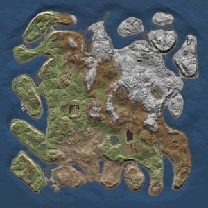 Thumbnail Rust Map: Procedural Map, Size: 4000, Seed: 2309, 13 Monuments