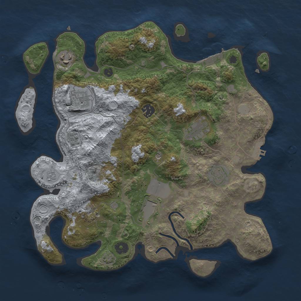 Rust Map: Procedural Map, Size: 3500, Seed: 896948203, 15 Monuments