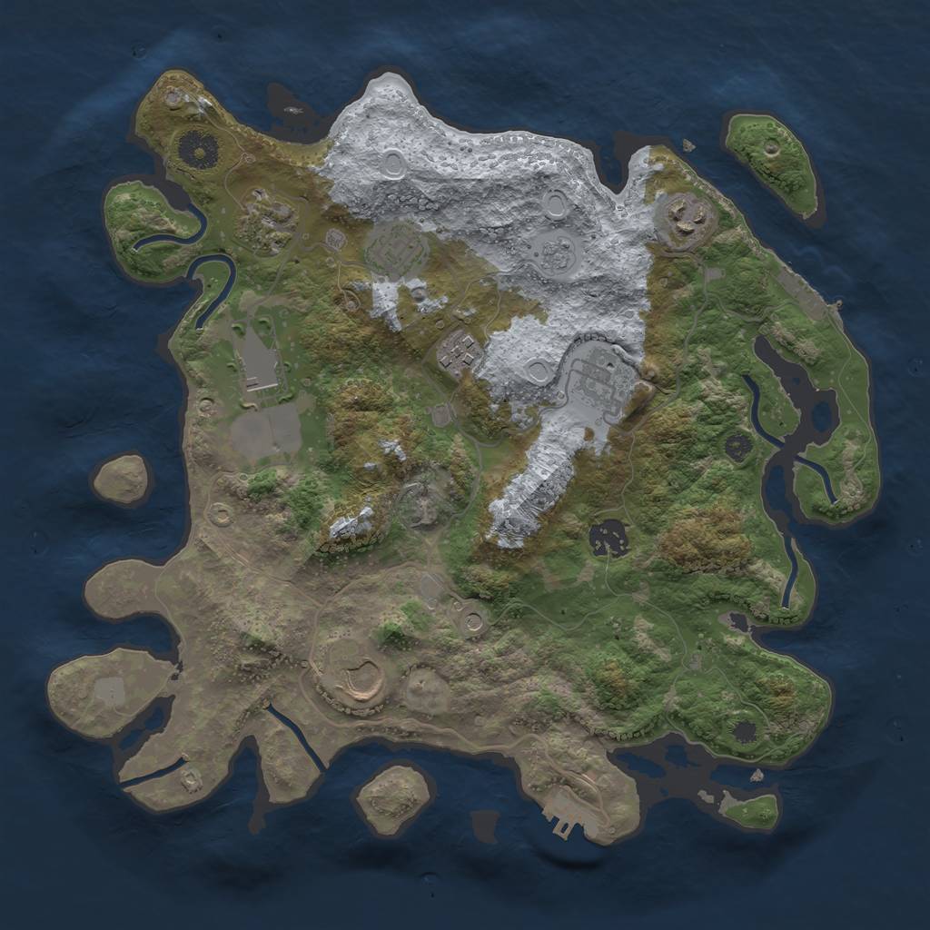 Rust Map: Procedural Map, Size: 3500, Seed: 9696710, 15 Monuments