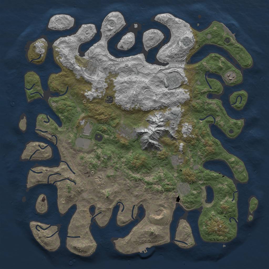 Rust Map: Procedural Map, Size: 5000, Seed: 38256, 19 Monuments