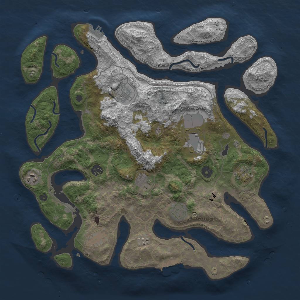 Rust Map: Procedural Map, Size: 4000, Seed: 48487944, 17 Monuments