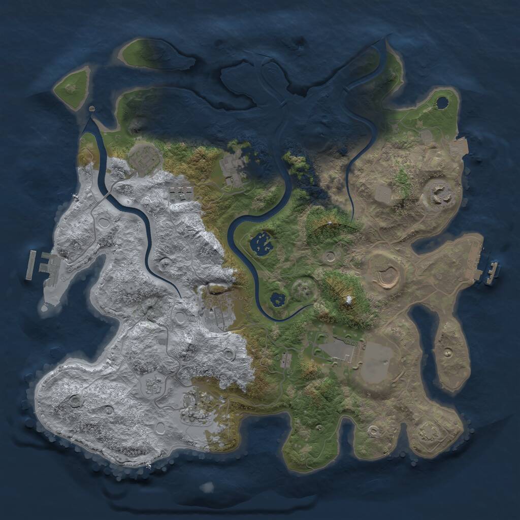 Rust Map: Procedural Map, Size: 3500, Seed: 3195620, 15 Monuments