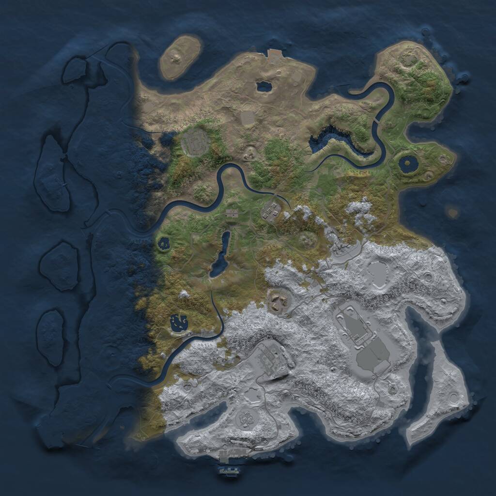 Rust Map: Procedural Map, Size: 4000, Seed: 35911488, 13 Monuments