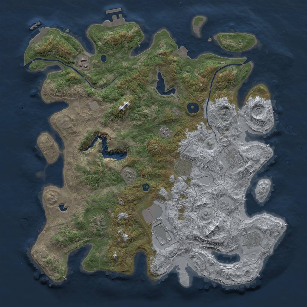 Rust Map: Procedural Map, Size: 4000, Seed: 1532815488, 13 Monuments