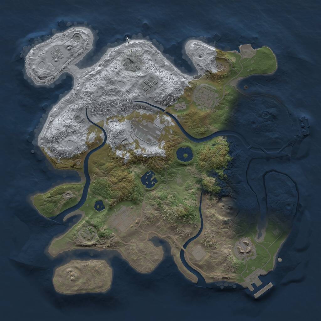 Rust Map: Procedural Map, Size: 3000, Seed: 26746484, 12 Monuments