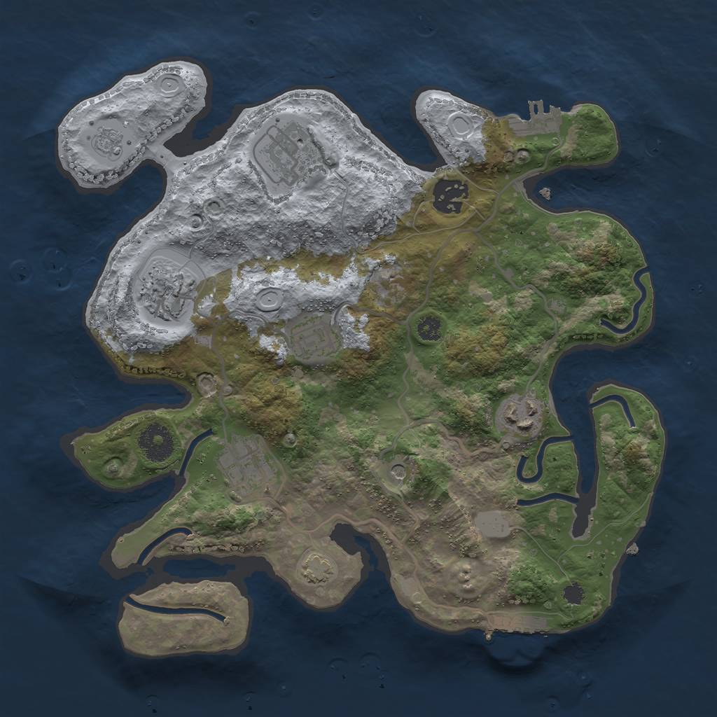 Rust Map: Procedural Map, Size: 3000, Seed: 26746484, 14 Monuments