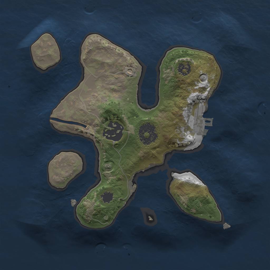 Rust Map: Procedural Map, Size: 2000, Seed: 89745, 4 Monuments