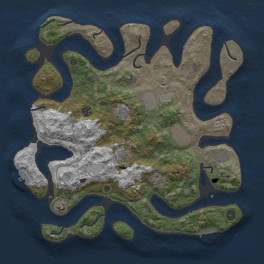 Rust Map: Procedural Map, Size: 4000, Seed: 211063161, 19 Monuments