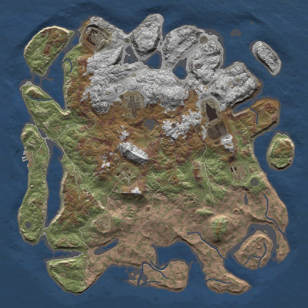 Rust Map: Procedural Map, Size: 4200, Seed: 1112, 13 Monuments