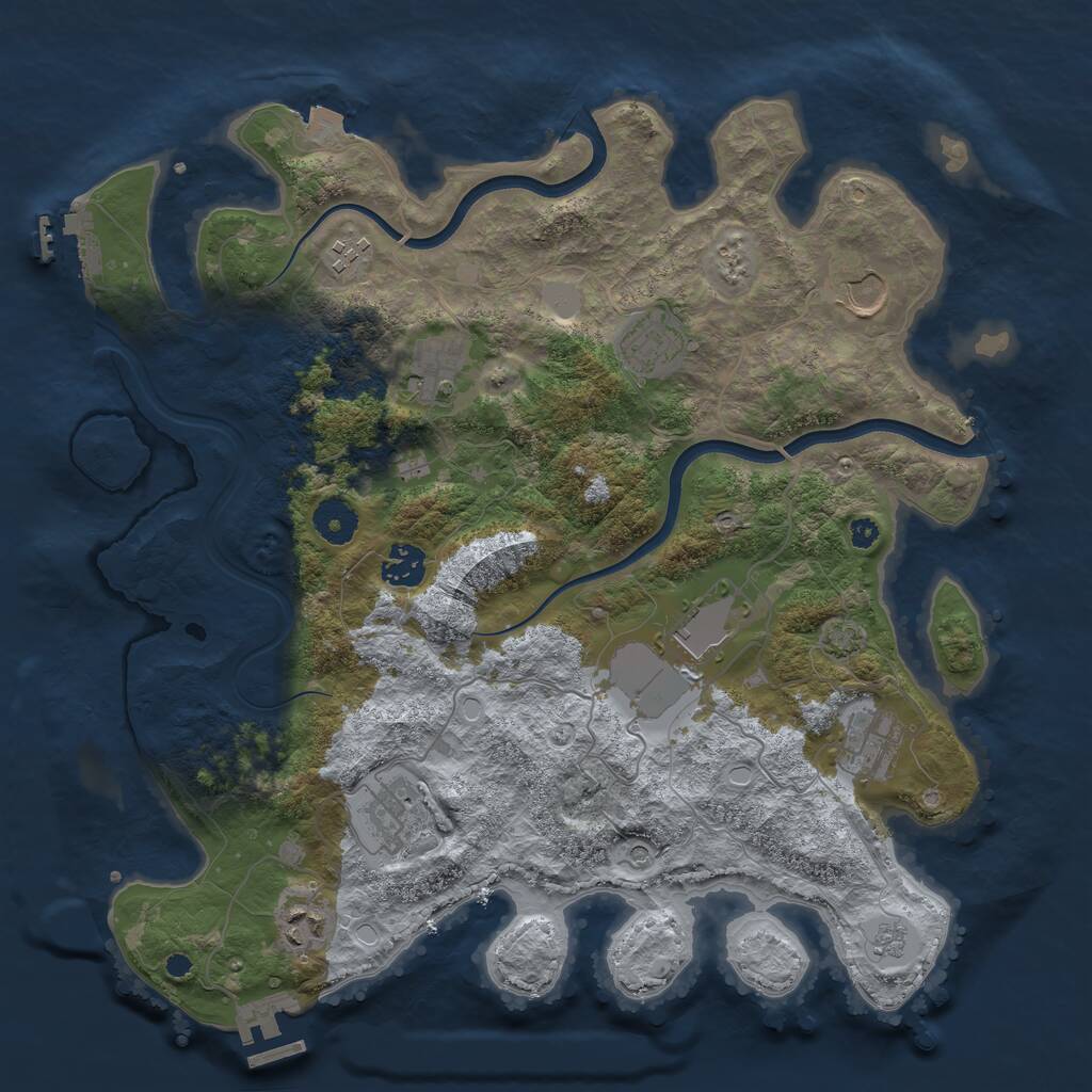 Rust Map: Procedural Map, Size: 3700, Seed: 1582649780, 15 Monuments