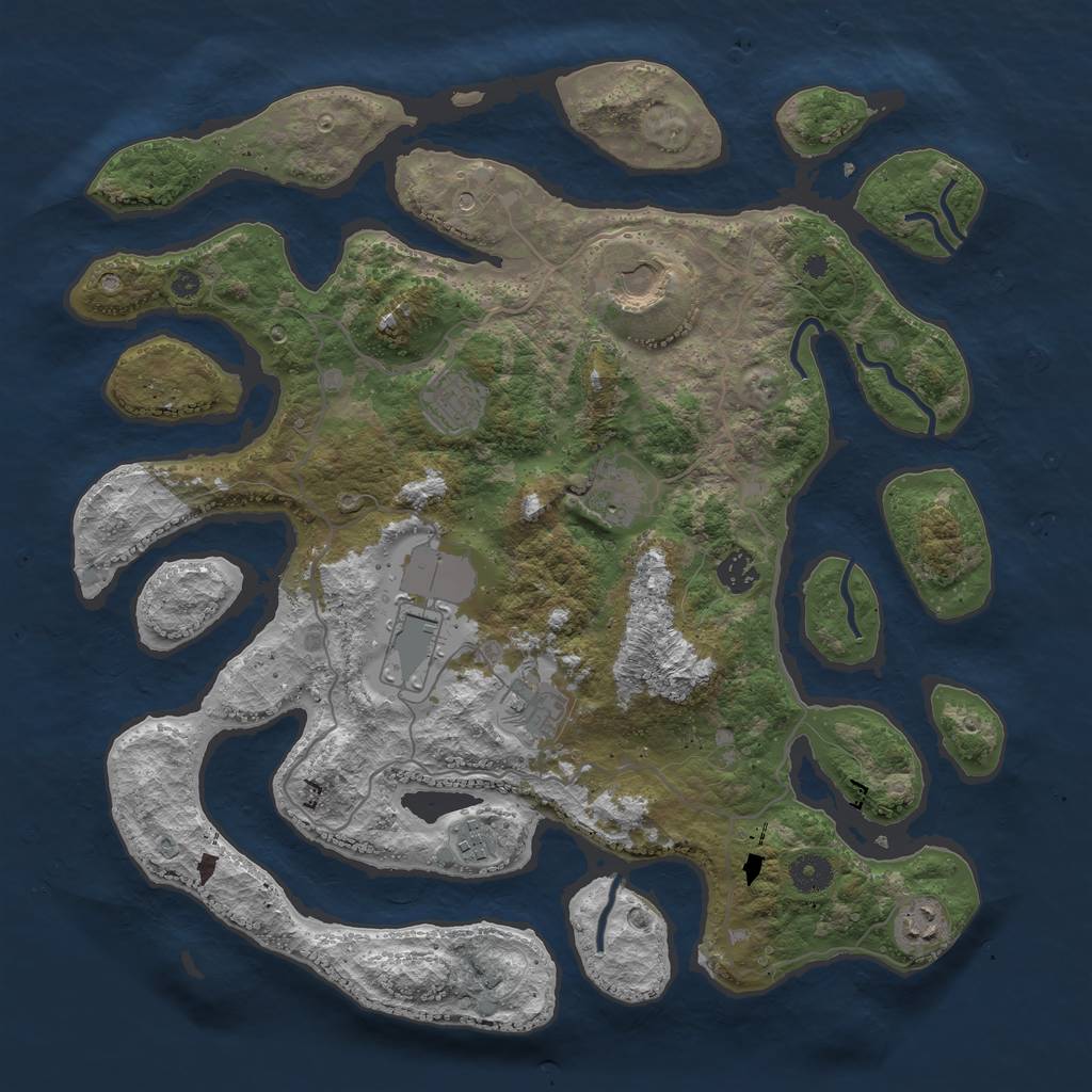 Rust Map: Procedural Map, Size: 4000, Seed: 512959, 11 Monuments