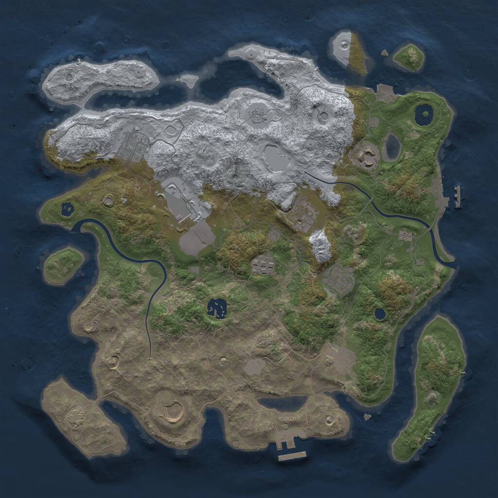 Rust Map: Procedural Map, Size: 3600, Seed: 98346471, 15 Monuments