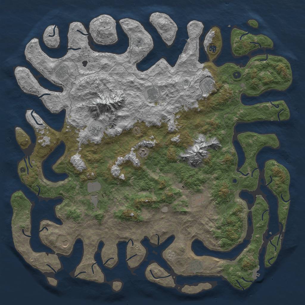 Rust Map: Procedural Map, Size: 6000, Seed: 2319, 19 Monuments