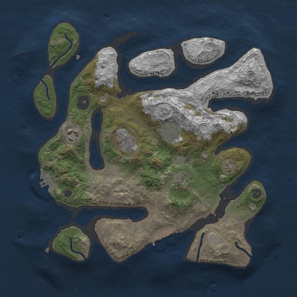 Rust Map: Procedural Map, Size: 3200, Seed: 584244441, 12 Monuments