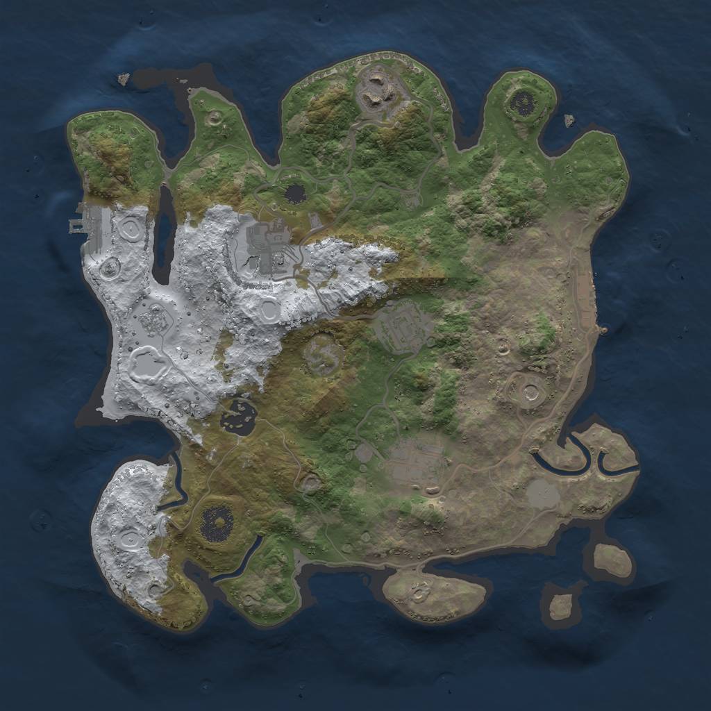 Rust Map: Procedural Map, Size: 3000, Seed: 2411771, 14 Monuments