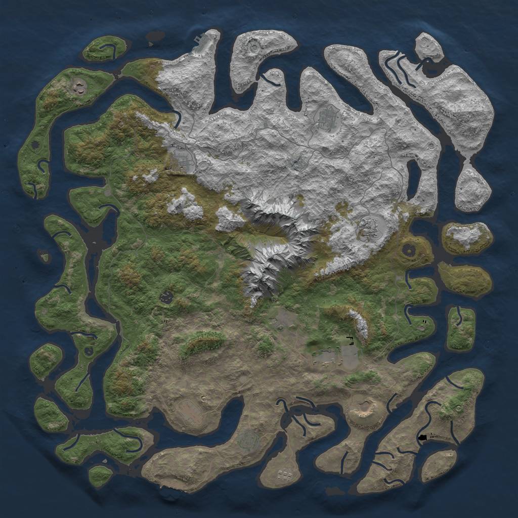 Rust Map: Procedural Map, Size: 5800, Seed: 13825, 22 Monuments