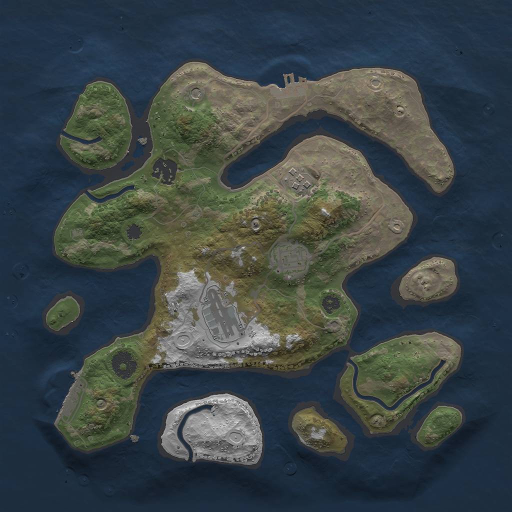 Rust Map: Procedural Map, Size: 3000, Seed: 4837923, 12 Monuments