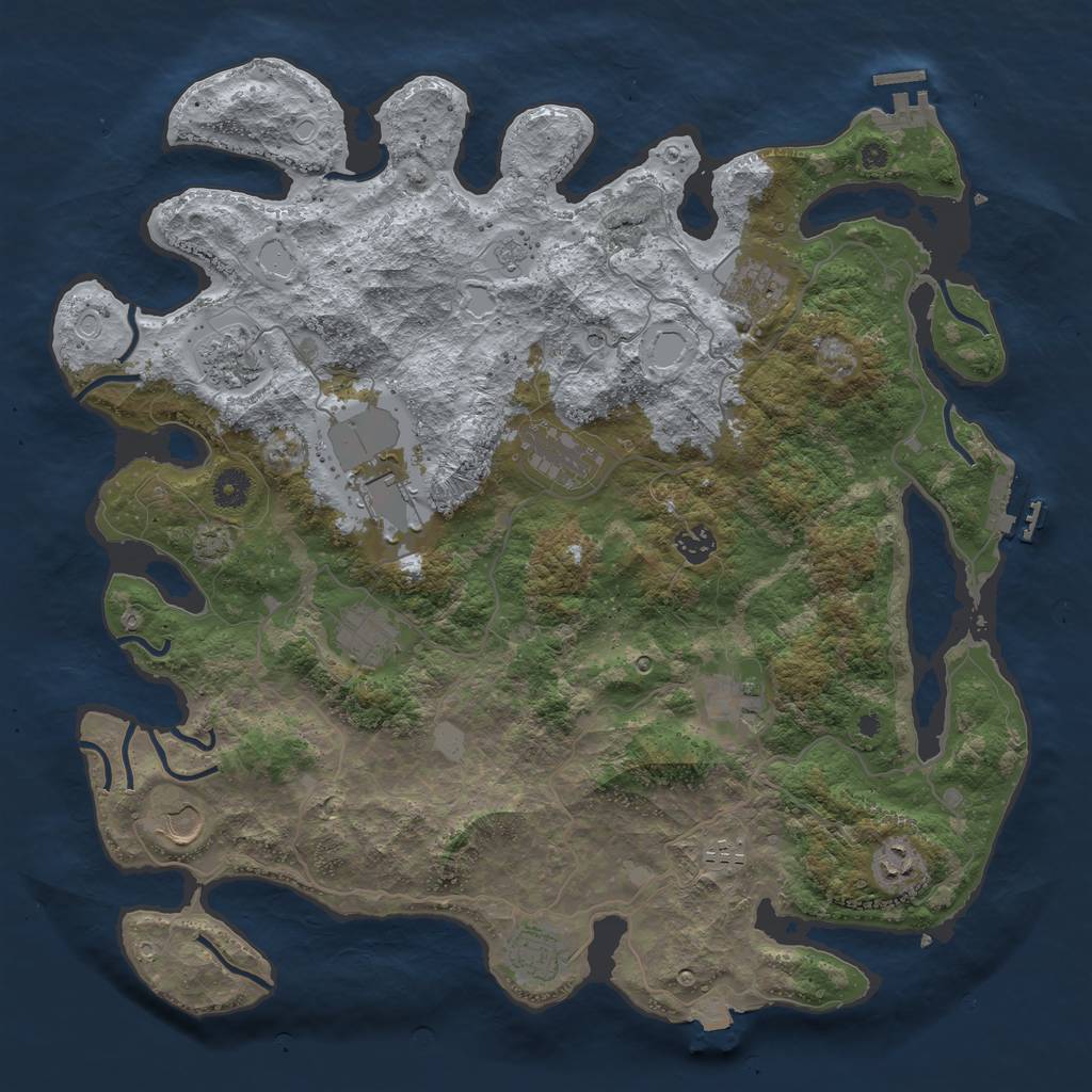 Rust Map: Procedural Map, Size: 4200, Seed: 68468, 19 Monuments