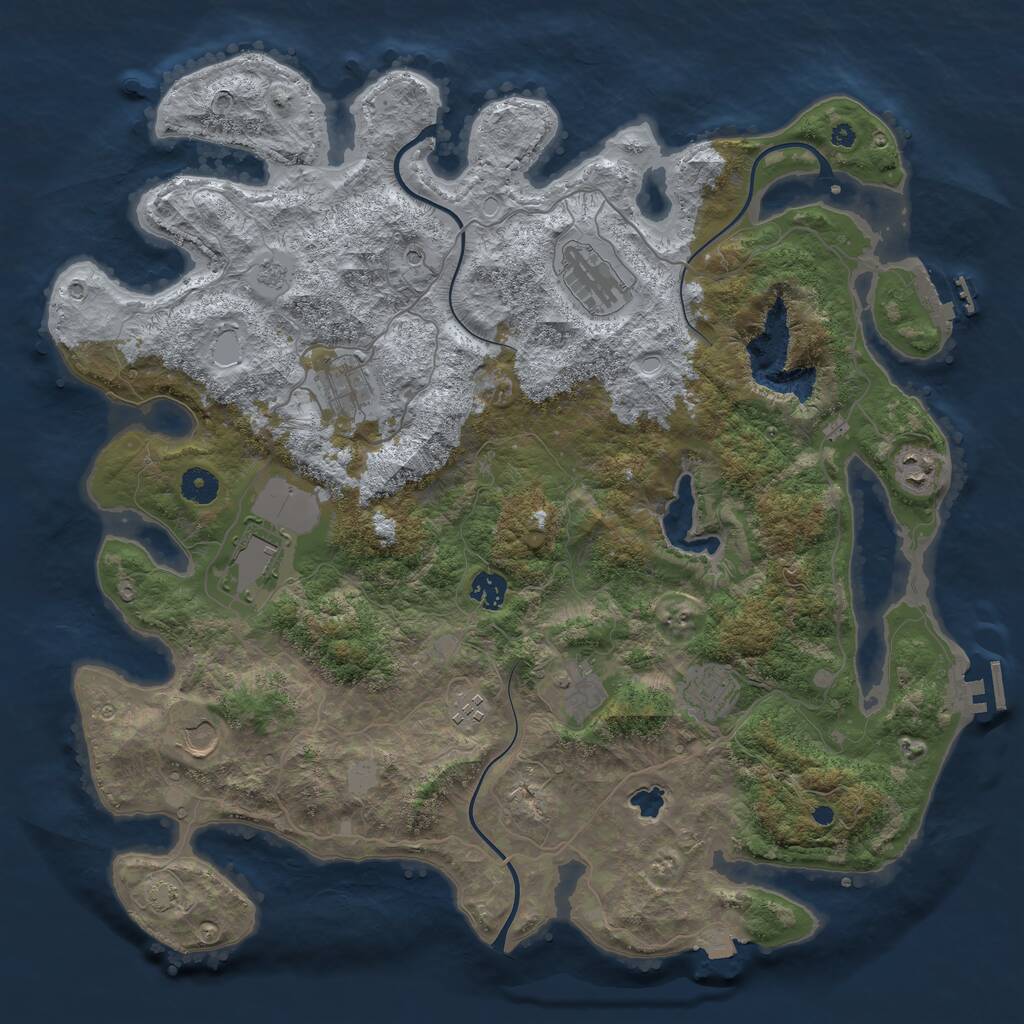 Rust Map: Procedural Map, Size: 4200, Seed: 68468, 15 Monuments