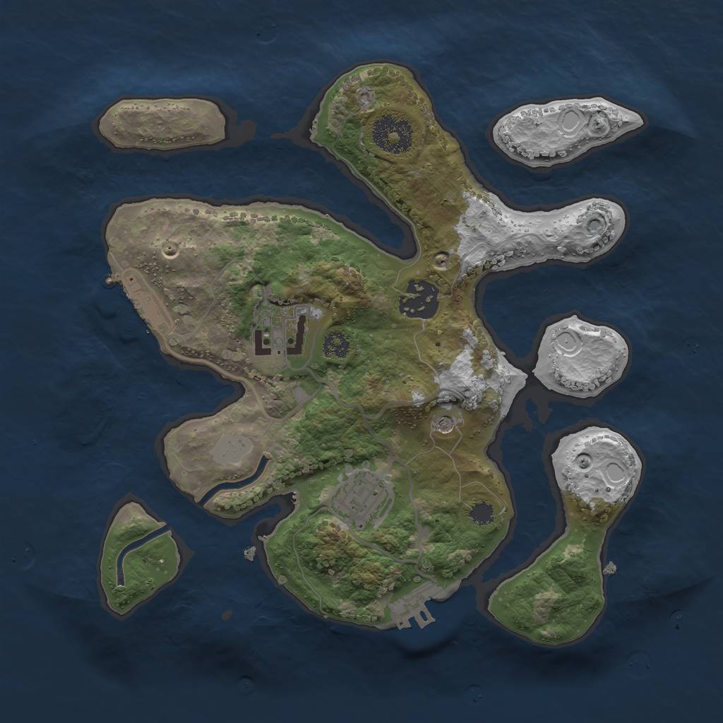 Rust Map: Procedural Map, Size: 2700, Seed: 2008530, 11 Monuments