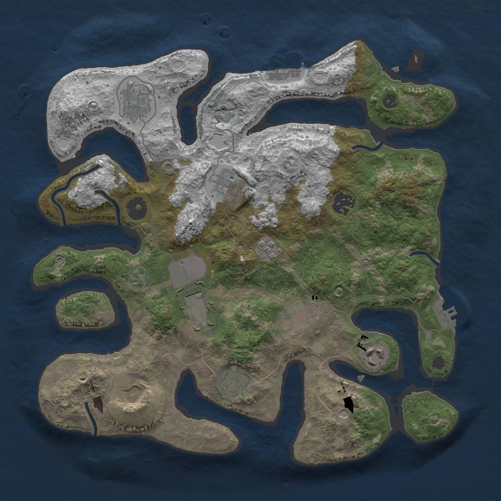 Rust Map: Procedural Map, Size: 3500, Seed: 328476, 17 Monuments