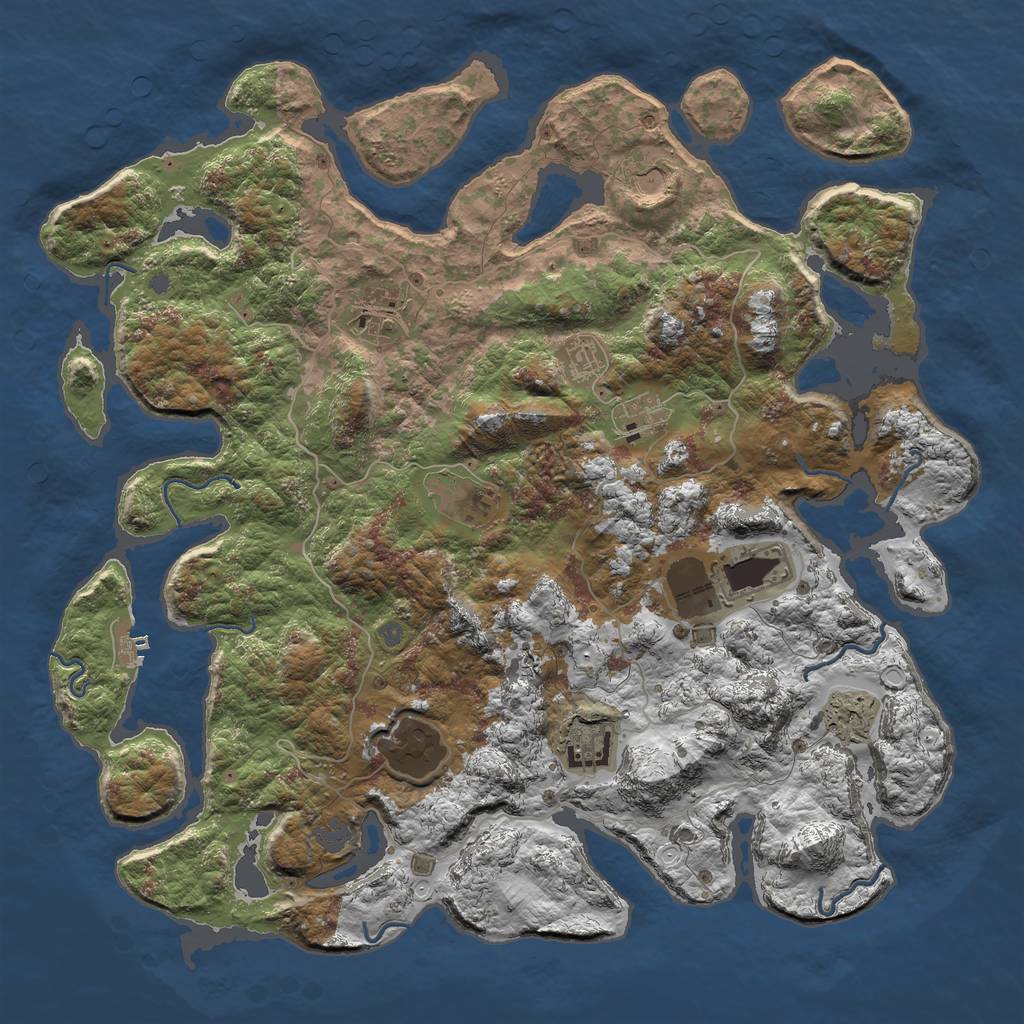 Rust Map: Procedural Map, Size: 4500, Seed: 325925, 15 Monuments