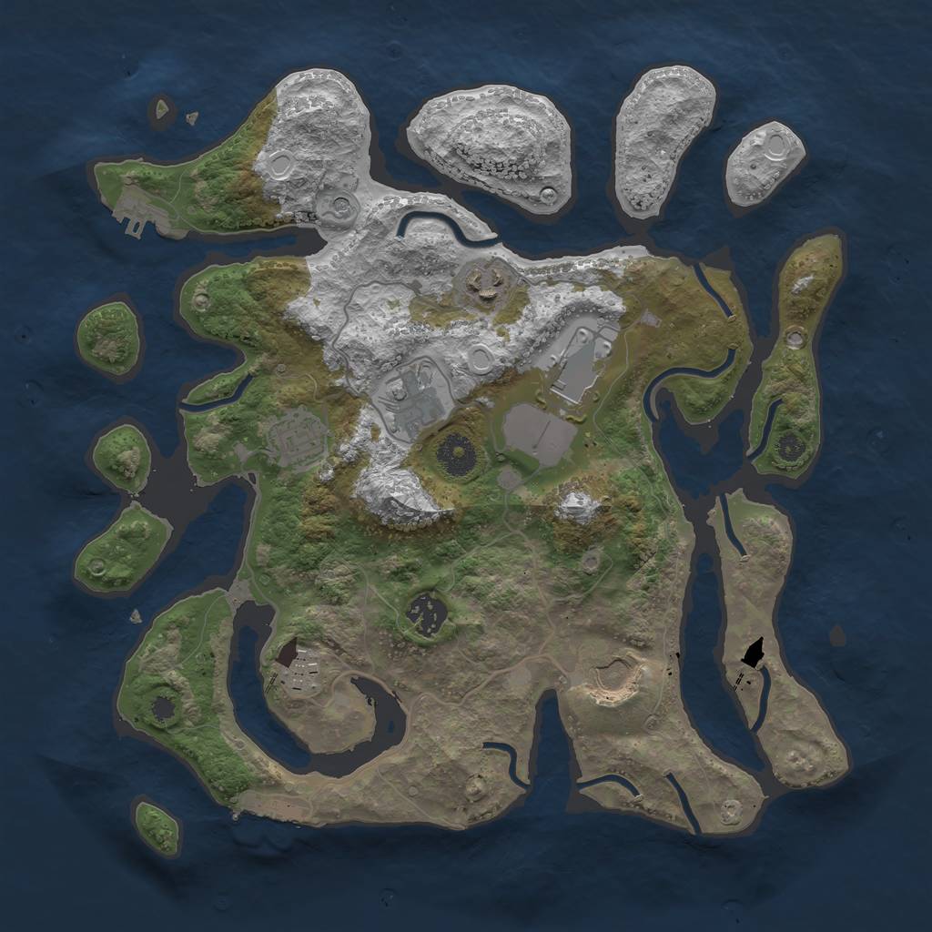 Rust Map: Procedural Map, Size: 3500, Seed: 8000200, 15 Monuments