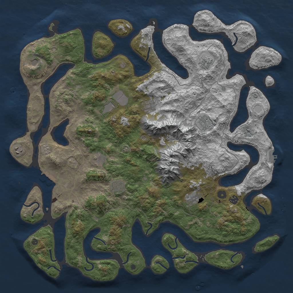 Rust Map: Procedural Map, Size: 5000, Seed: 1462278745, 19 Monuments