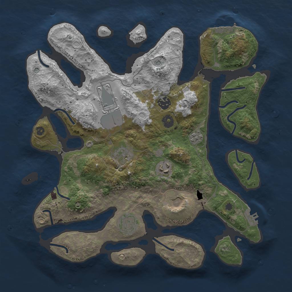 Rust Map: Procedural Map, Size: 3500, Seed: 642342712, 18 Monuments