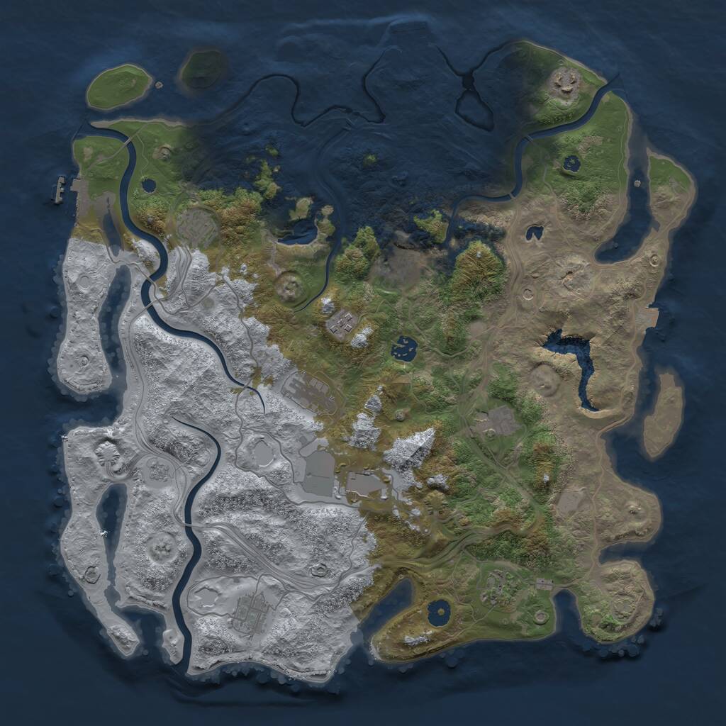 Rust Map: Procedural Map, Size: 4300, Seed: 3180, 16 Monuments