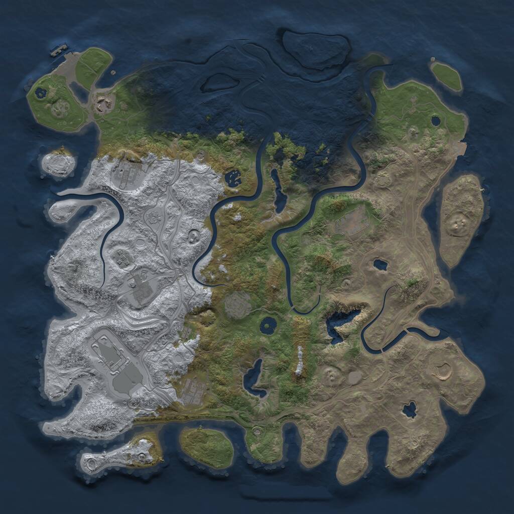 Rust Map: Procedural Map, Size: 4500, Seed: 72049724, 15 Monuments