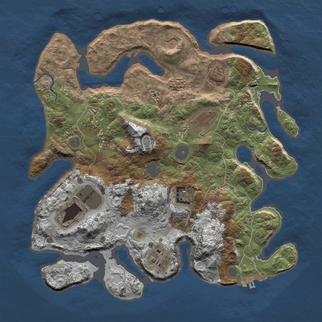 Rust Map: Procedural Map, Size: 3500, Seed: 11092001, 13 Monuments