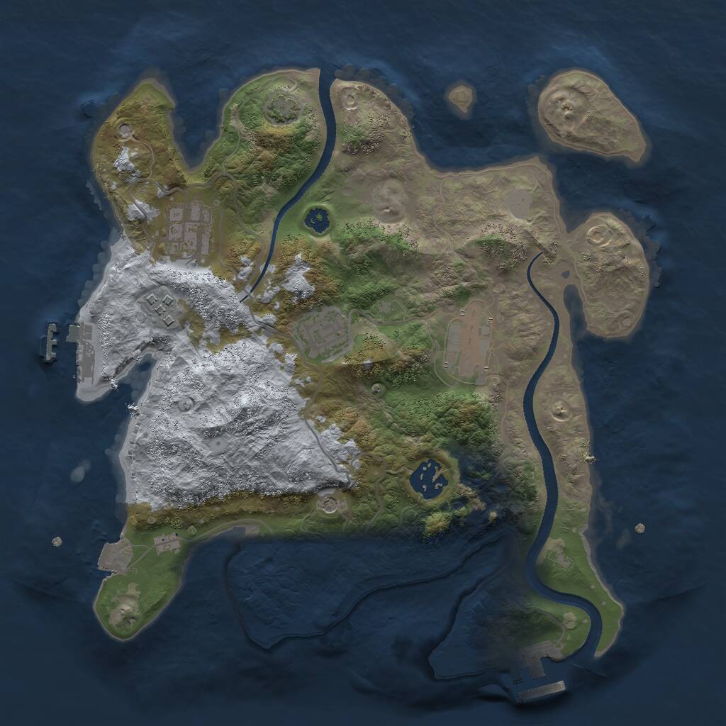 Rust Map: Procedural Map, Size: 3000, Seed: 86429, 10 Monuments