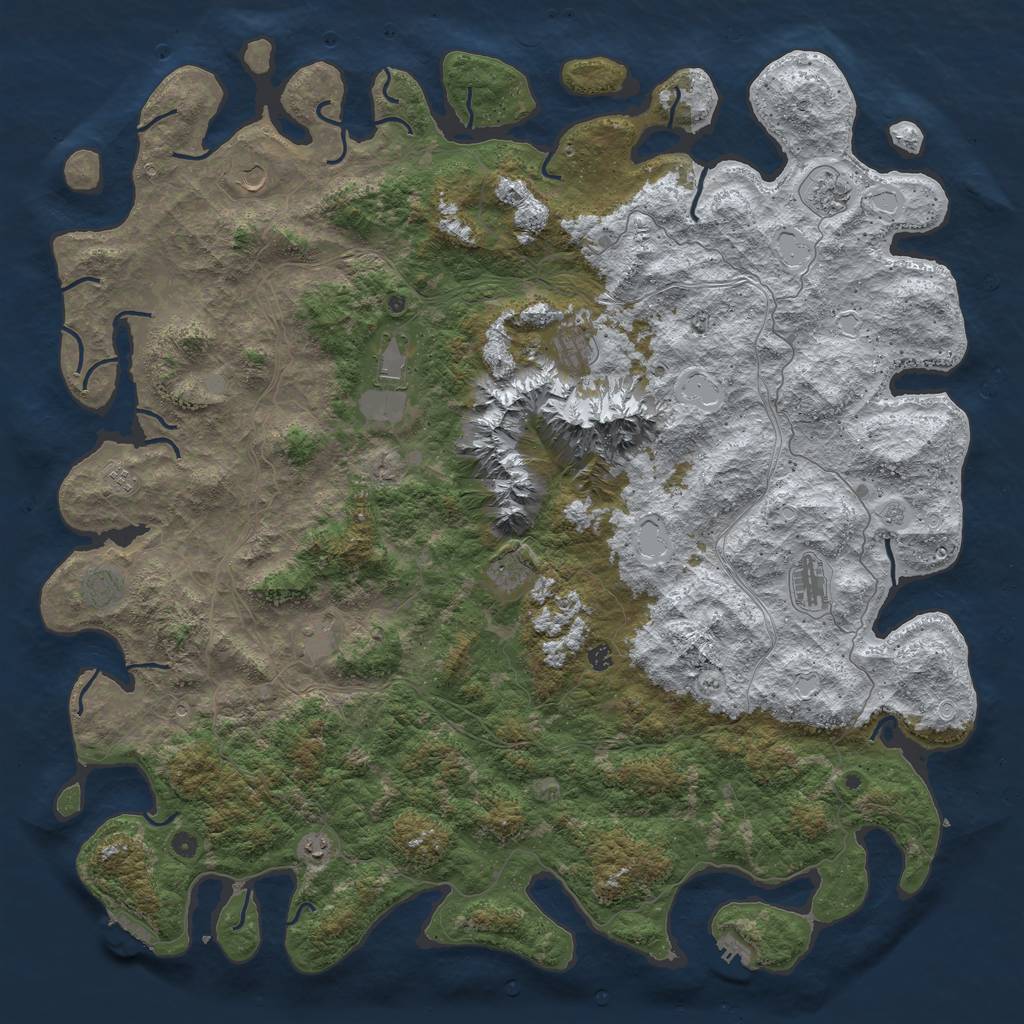 Rust Map: Procedural Map, Size: 6000, Seed: 19022021, 20 Monuments