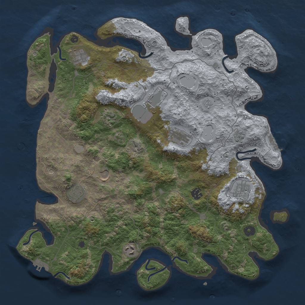 Rust Map: Procedural Map, Size: 4100, Seed: 1802202117, 19 Monuments