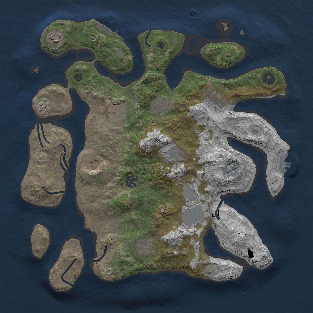 Rust Map: Procedural Map, Size: 3700, Seed: 7803612, 15 Monuments